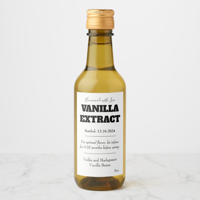 Vanilla Extract Modern Label Sticker ASOv1tr Weinetikett (Vorderseite)
