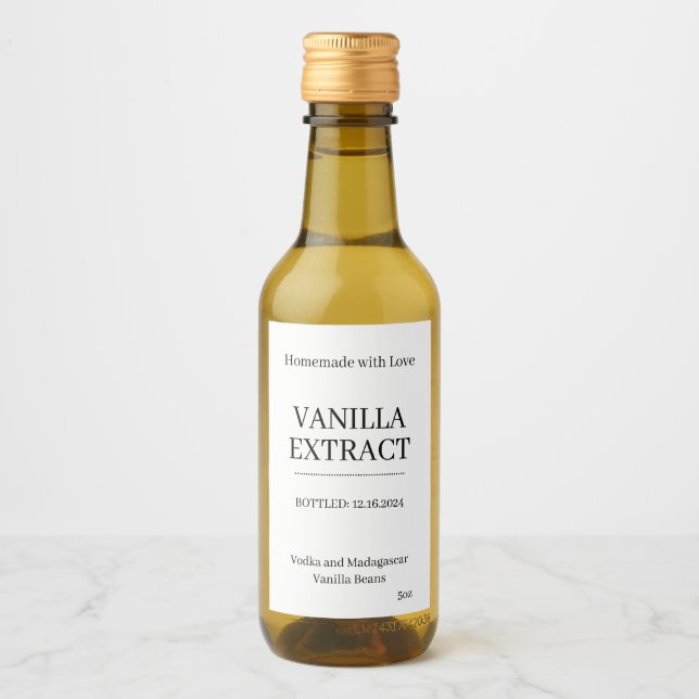 Vanilla Extract Modern Label Sticker V1 Weinetikett (Vorderseite)