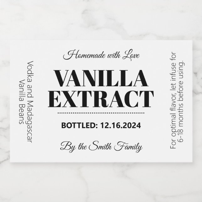 Vanilla Extract Modern Label Sticker VAF2rt (Einzelnes Label)