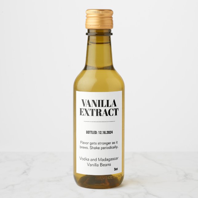 Vanilla Extract Modern Label Sticker VAF2TR Weinetikett (Vorderseite)