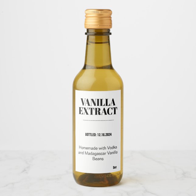 Vanilla Extract Modern Label Sticker VAF3TR Weinetikett (Vorderseite)