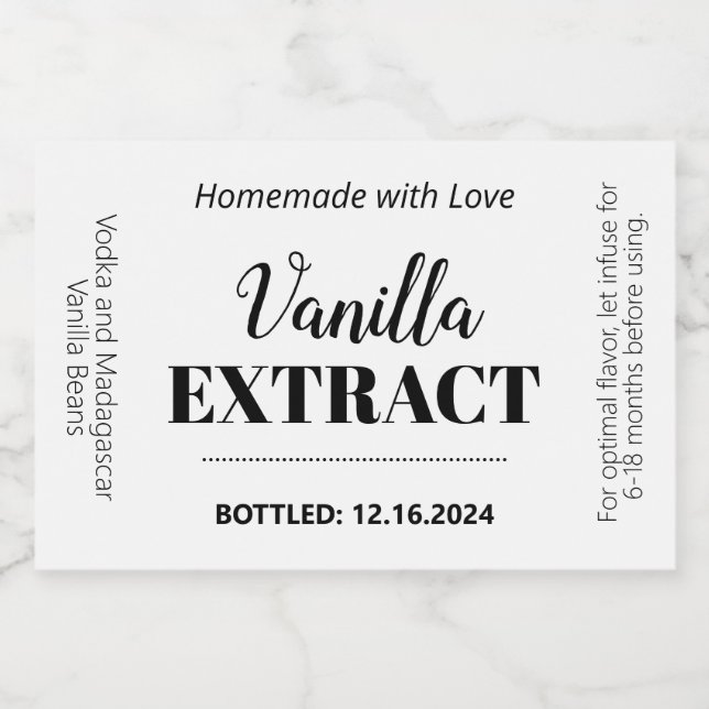 Vanilla Extract Modern Label Sticker VLL1rt (Einzelnes Label)