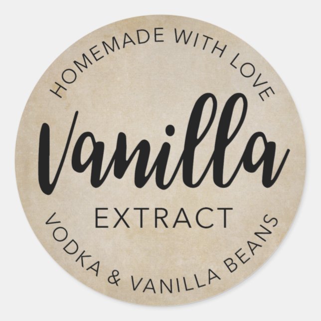 Vanilla Extract VE001_04. Runder Aufkleber (Vorderseite)