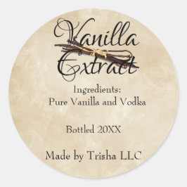 Vanilla Extrahieren eines benutzerdefinierten Etik Runder Aufkleber