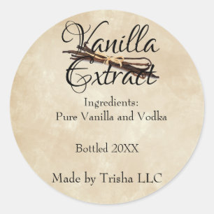 Vanilla Extrahieren eines benutzerdefinierten Etik Runder Aufkleber