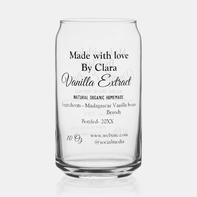 Vanilla Extrakt hausgemacht Zutaten Gewicht de Dosenglas (Vorderseite)
