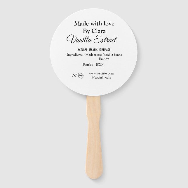 Vanilla Extrakt hausgemacht Zutaten Gewicht de Fächer (Vorderseite)