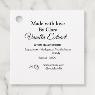 Vanilla Extrakt hausgemacht Zutaten Gewicht de Geschenkanhänger