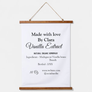 Vanilla Extrakt hausgemacht Zutaten Gewicht de Wandteppich Mit Holzrahmen