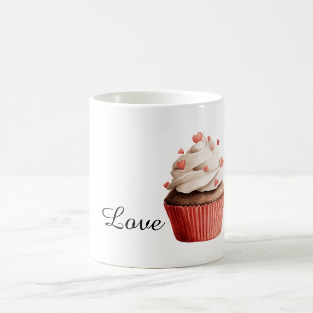Vanilla Frosting Hearts Chocolate Cupcake Kaffeetasse (Mittel)