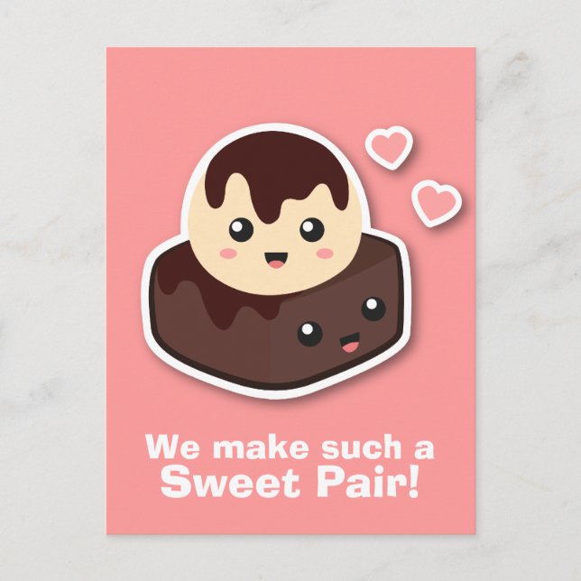 Vanilla Ice Cream and Brownie Postkarte (Vorderseite)