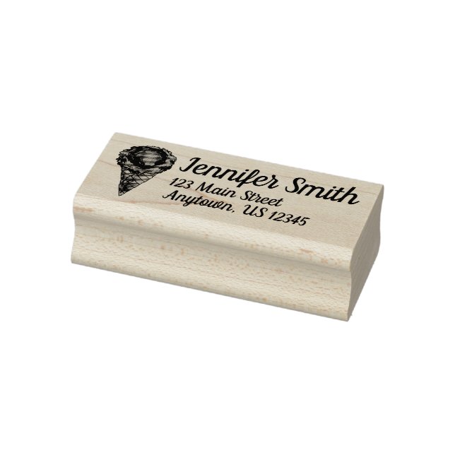 Vanilla Ice Cream Cone Scoop Desserts Lebensmittel Gummistempel (Stempel)