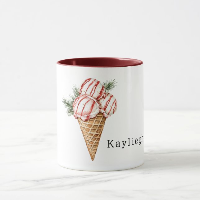 Vanilla Ice Cream Red Berry Stripes Tasse (Zentrum)
