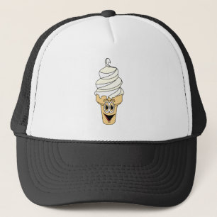 Vanilla Ice Creme Cone Cartoon Truckerkappe