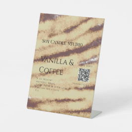 Vanilla Kaffee Soja Kerze hinzufügen QR BusinessEi Sockelschild