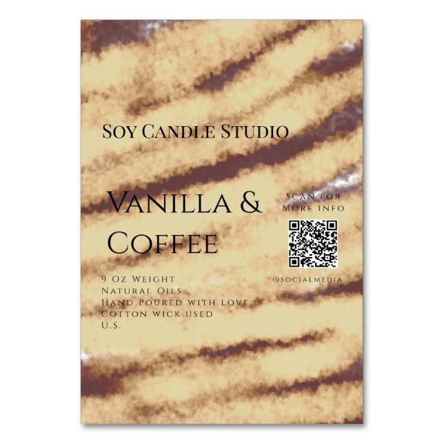Vanilla Kaffee Soja Kerze hinzufügen QR BusinessEi Tischnummer (Vorderseite)