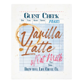 Vanilla Latte Oat Milk Coffee Karo Empfang Fotodruck