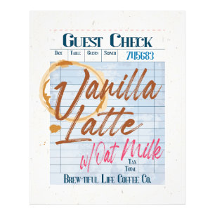 Vanilla Latte Oat Milk Coffee Karo Empfang Fotodruck