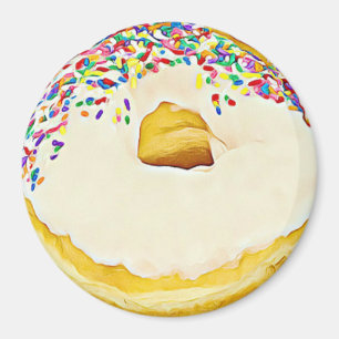 Vanilla Mattiert Donut mit Sprinklermagnet Magnet