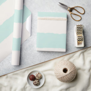 Vanilla & Mint Rough Edge Stripes Muster Hochzeit Geschenkpapier