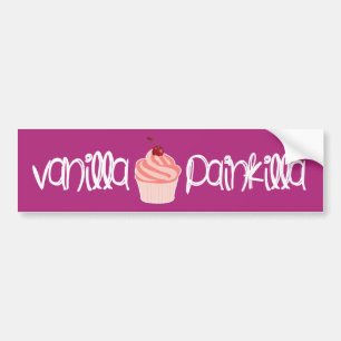 Vanilla Painkilla   Humoraler Cupcake anpassbar Autoaufkleber