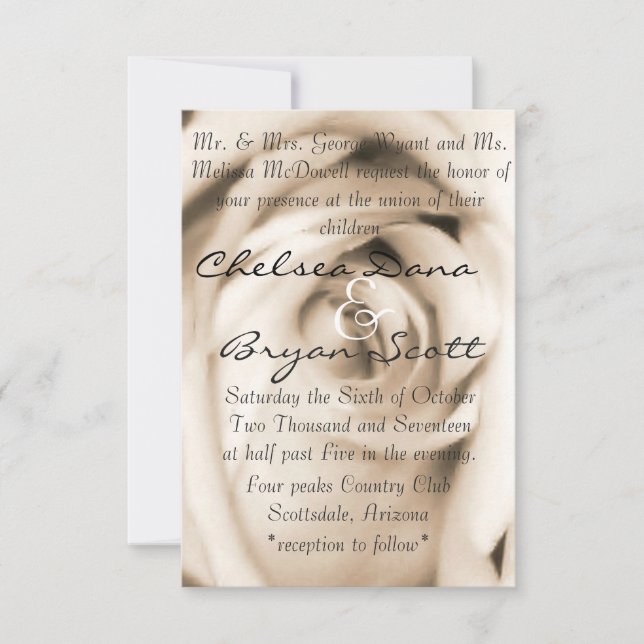 Vanilla-Rose Einladung (Vorderseite)