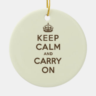 Vanilla Schokolade Keep Calm and Carry On Keramikornament