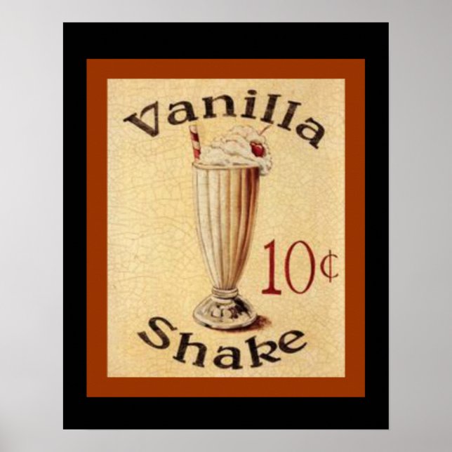 Vanilla Shake Vintage Ad Poster 16 x 20 (Vorne)