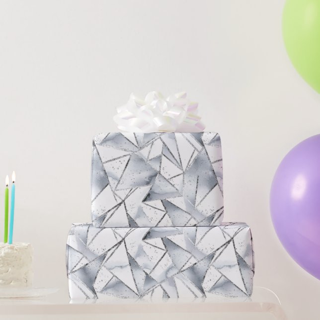Vanilla Silver Confetti Birthday Geschenkpapier (Partygeschenke)