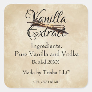 Vanilla Square personalisiert das Produktetikett Quadratischer Aufkleber