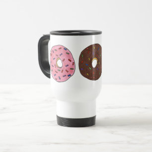Vanilla Strawberry Donut Doughnut Sprinkles Feinsc Reisebecher