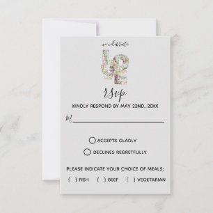Vanilla Strawberry Hydrangeas Wedding RSVP Karte