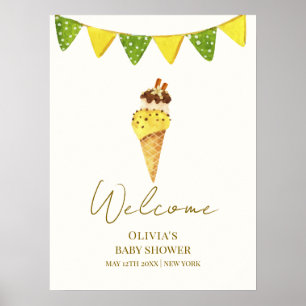 Vanilla The Scoop Ice Cream Baby Dusche Willkommen Poster