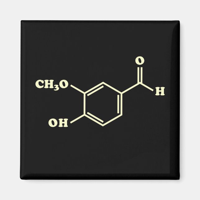 Vanilla Vanillin Molekulare Chemische Formel Magnet (Vorne)