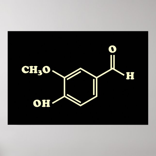 Vanilla Vanillin Molekulare Chemische Formel Poster (Vorne)