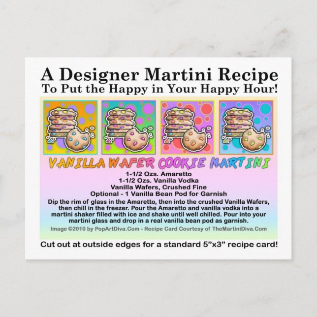 Vanilla Wafer Cookie Martini Rezept Karte (Vorderseite)