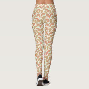 Vanille-Braun Paisley-Muster-Leggings Leggings