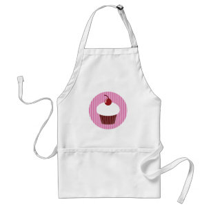 Vanille-Cupcake und rosa Streifen Schürze