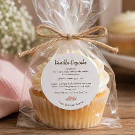 Vanille-Cupcake-Zutatenetikett Whisk & Warmth Runder Aufkleber