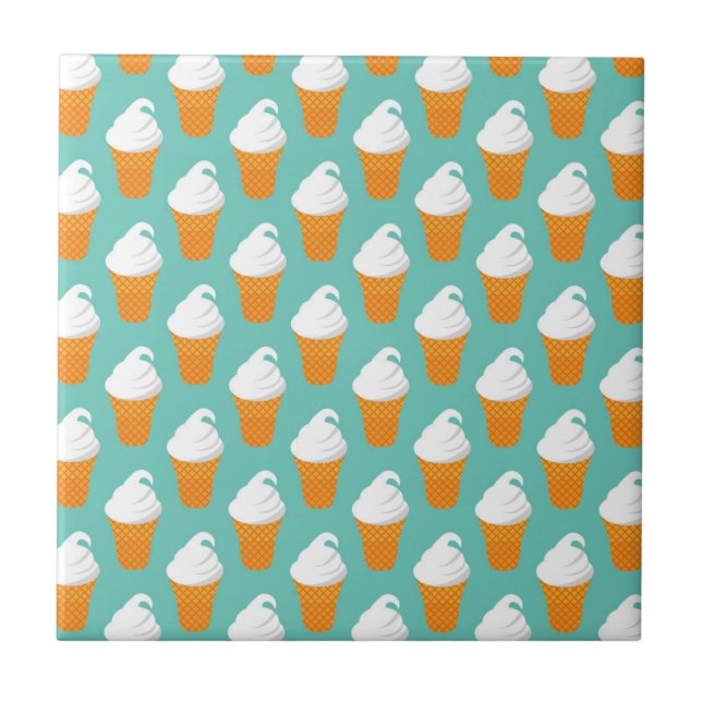 Vanille-Eiscreme-Kegel-Muster Fliese (Vorderseite)