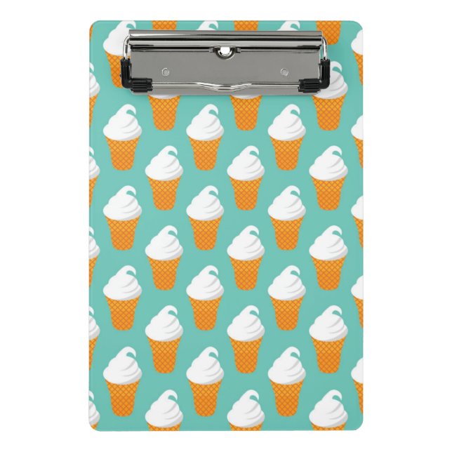 Vanille-Eiscreme-Kegel-Muster Mini Klemmbrett (Vorderseite)