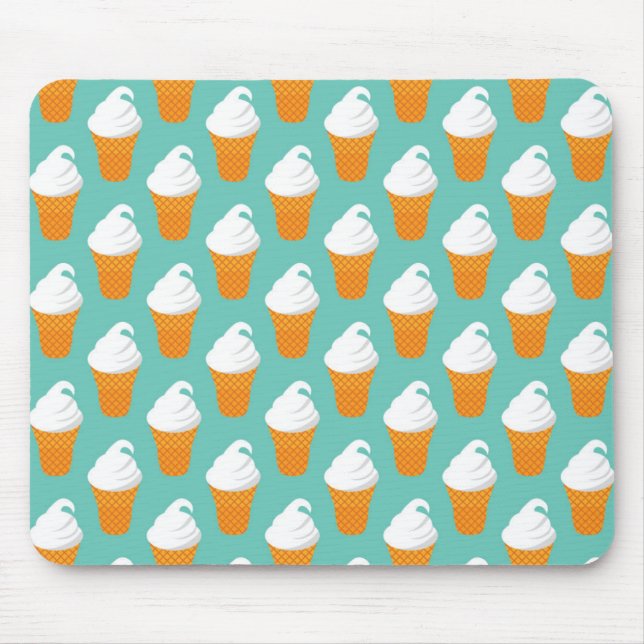 Vanille-Eiscreme-Kegel-Muster Mousepad (Vorne)