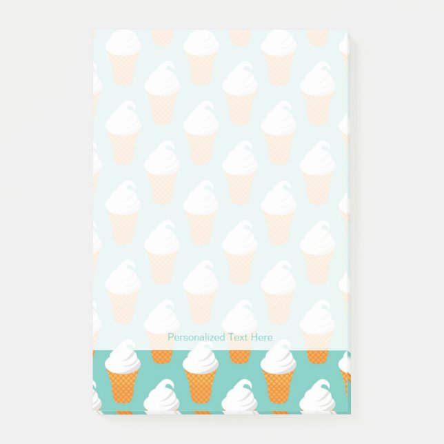 Vanille-Eiscreme-Kegel-Muster Post-it Klebezettel (Vorderseite)