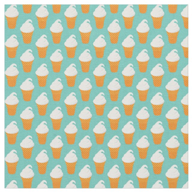 Vanille-Eiscreme-Kegel-Muster Stoff (Nahaufnahme)