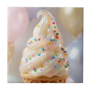 Vanille-Eiscreme-Pastell-Streusel-Geburtstag Fliese