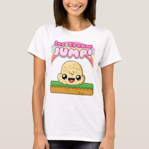 Vanille-Eisportion mit Eiscreme-Sprung-Text T-Shirt