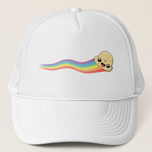 Vanille-Eisportion - Regenbogen-Schweif Truckerkappe (Vorderseite)