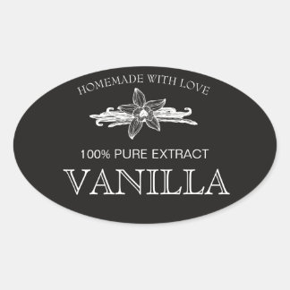 Vanille-Extrakt-Etikett VE005_04sqcu anpassen Ovaler Aufkleber