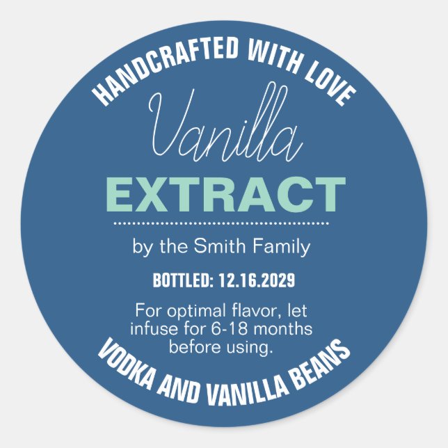 Vanille-Extrakt modernes Etikett Aufkleber VLL1rt (Vorderseite)