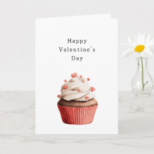 Vanille-Frosting-Herzen-Schokoladen-Cupcake Karte